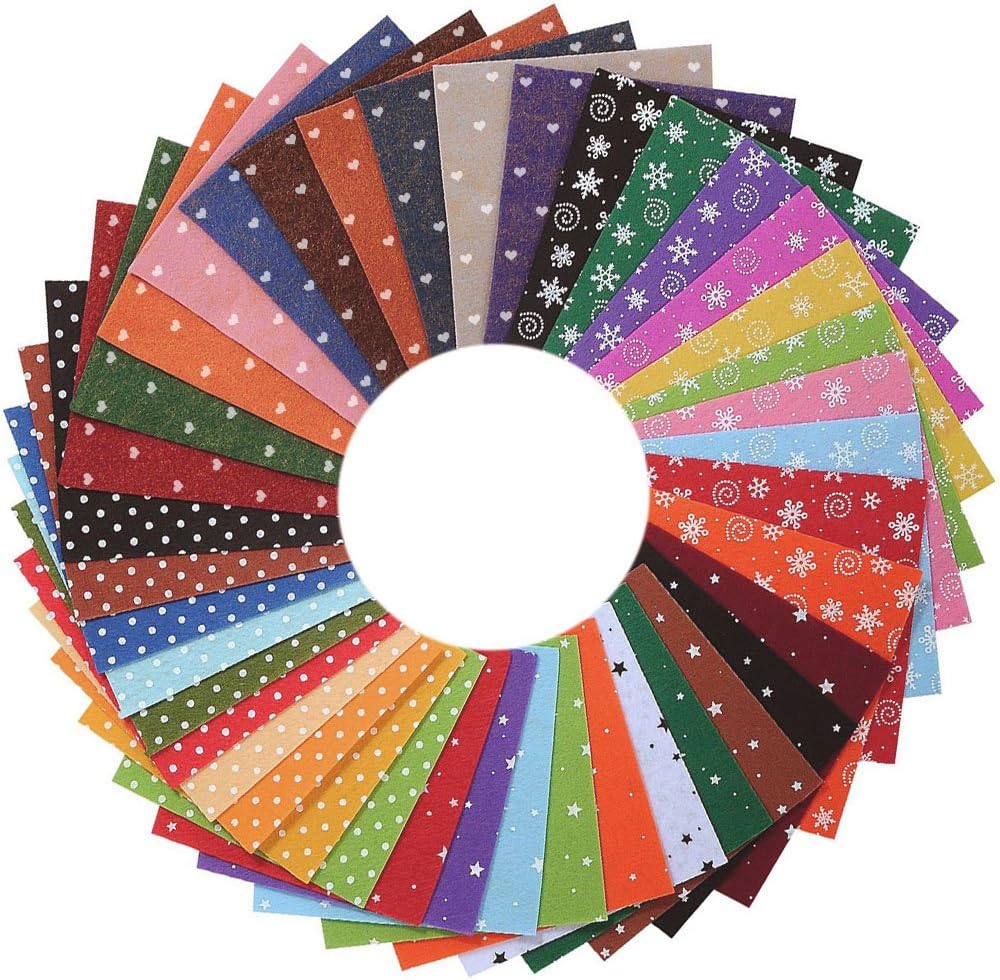Erlliyeu Multico Lore Felt Fabric DIY Handmade Polyester Craft Felt 40?Colours - 15*15cm