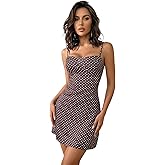 Floerns Women's Going Out Mini Dress Spaghetti Strap Polka Dots Y2k Date Night Dresses