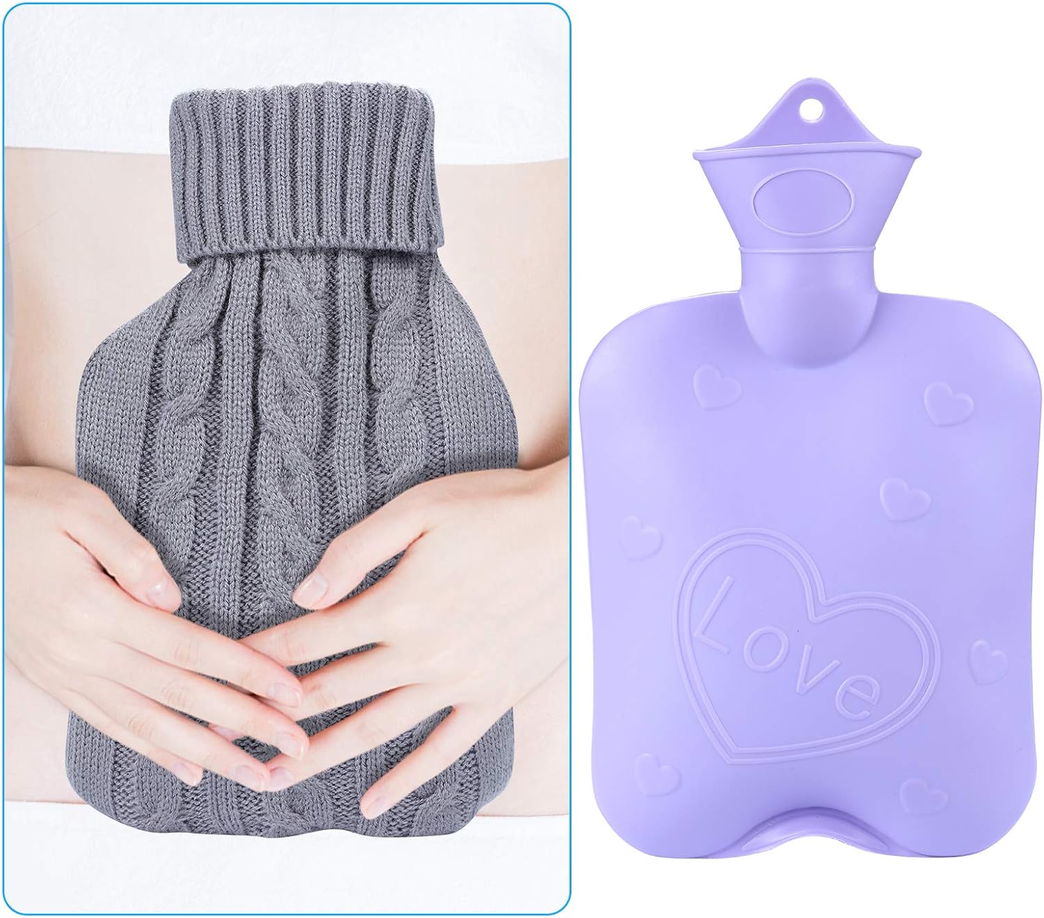 Hot Water Bottle with 2 Pack Waist Cover - Image 4