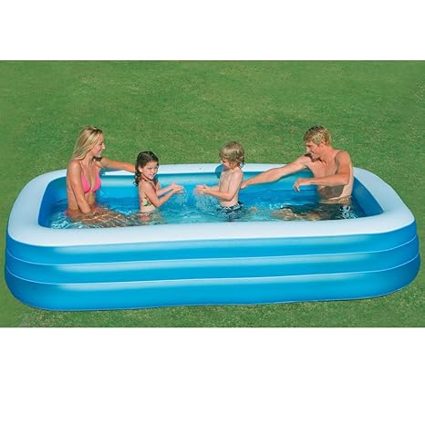 INTEX Familienpool, 3 große Sicherheitskammern, ca. 999 Liter, Ablaufventil // Pool Family Pool Schwimmbecken Familienpool Sw