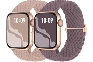 SUITISBEST Braided Solo Loop Compatible with Apple Watch Band 38mm 40mm 41mm 42mm 44mm 45mm 49mm, Stretchy Sport Bands Women Men Elastic Nylon Wristband for iWatch Ultra Series 9 8 7 6 SE 5 4 3 2 1