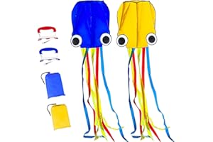 Flying Hoofer Large Octopus Kites for Kids and Adults - Easy to Fly, 28X158 3D Software Colorful Kite with Long Tails. Perfect for Beach and Outdoor Activities