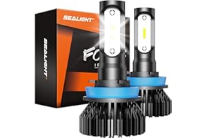 SEALIGHT H11 H16 H8 LED Fog Light Bulbs or DRL, 14000 Lumens 6500K Cool White, 600% Brighterness, CSP LED Chips H8 H11 Fog Lights, Daytime Running Lamp, Pack of 2