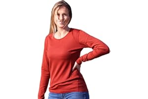 Roman Trail Outfitters Women's 100% Merino Wool Long Sleeve Shirt - Moisture Wicking - Ultralight and Soft - Odor Base Layer