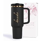 Heather & Willow Bride to Be Coffee Tumbler with Lids and Straws | 40 oz Mason Jar Cups & Iced Coffee Cup | Wedding Bridesmaid Proposal Gifts, Bridal Shower, Bachelorette Party Supplies & Bride Tribe