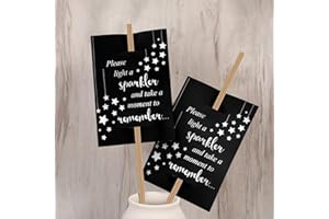 50 Pieces Memorial Sparkler Cards Memory Cards Celebration Memorial Funeral Cards Double-sided Card for Birthday, Anniversary