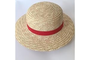 YOFUHOPE Luffy Cosplay Hat - Performance Costume Headwear for Men, Women, Kids (Light Yellow Summer Straw Hat)
