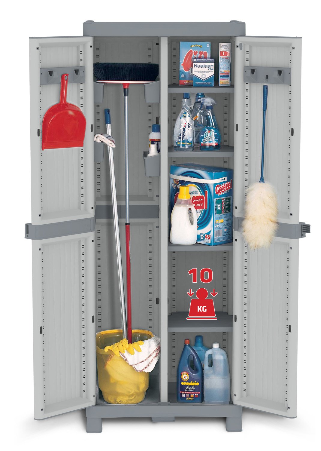 XL Kunststoffschrank Domino Wave Besenschrank Mit Riegel Mechanismus