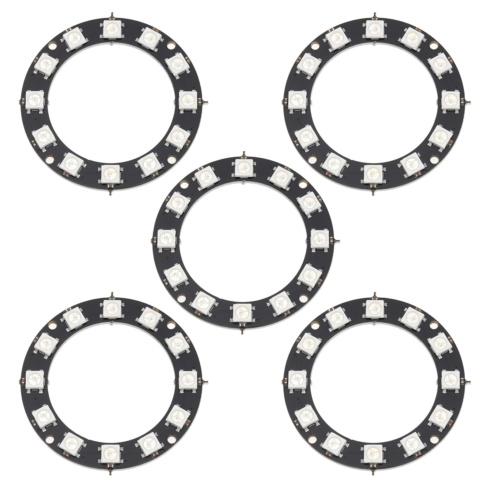 The Lord of the Tools 5pcs RGB LED Ring 12 Bit RGB LED Strip Light WS2812 5050 LEDs for LED Walls Advertising Karaoke Wedding Decorations Compatible with 5V Logic Level Microcontroller