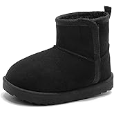 Cubufly Toddler Warm Fur Lined Boots Kids Girls Boys Winter Non Slip Snow Boots Outdoor Shoes