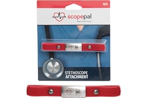 ScopePal Clip for Stethoscopes, Stethoscope Clip for Doctors, Nurses, Medical Students, Stethoscope Accessory Compatible with 3M Littmann Classic III, Lightweight II S.E, and More, Red