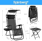 Rainberg Zero Gravity Chair with Canopy Shade Table 2 Pack Outdoor Lounge view 3