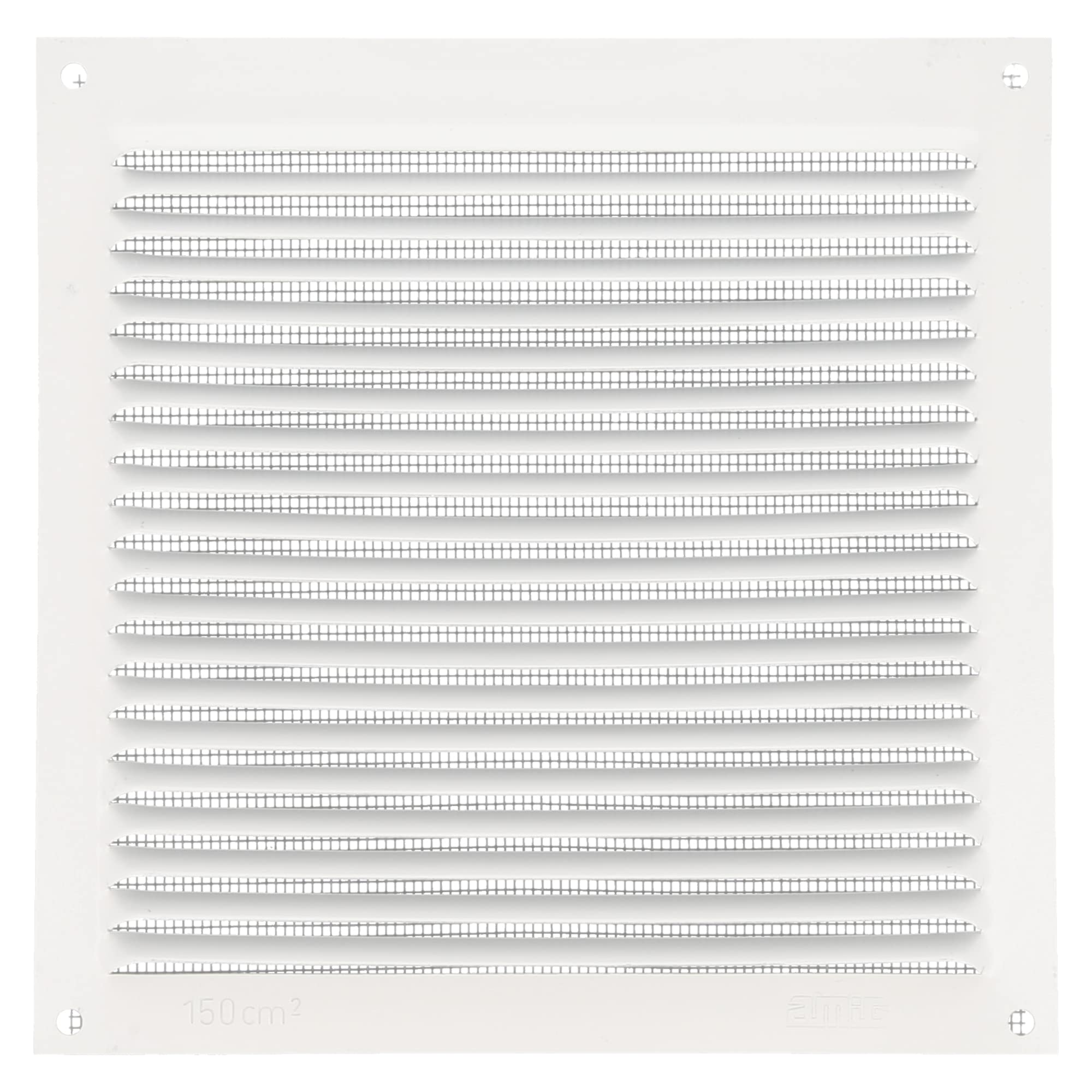 Amig - Square Aluminium Ventilation Grille with Mosquito Net | Ventilation Grille for Air Outlets | Ideal for Kitchen and Bathroom Ceilings | Dimensions: 170 x 170 mm | Colour: White