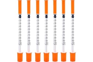 BEICOK 100pack 1cc Syringes with 32G 1/4 Inch-6mm U-100 Accurate Measuring for Liquid Individually Sealed Packaging