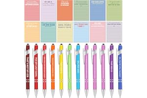 Geyee 24 Pcs Sarcastic Sticky Notes with Funny Pens 3 x 4 Inch to Do List Notepads with Sayings Pen for Christmas Coworkers Nurse Teacher Employee Office Staff Work Team Appreciation Gifts