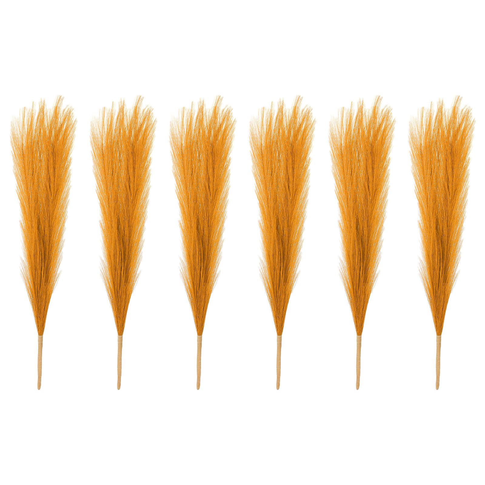 PATIKIL 17 Inch Faux Pampas Grass, 6 Pcs Boho Decor for Home Decoration Artificial Tall Fluffy Stems for Wedding Flower Party Vase Arrangement Centerpieces, Golden
