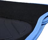Sakura Pastel Black Floor Mats with Light Blue Trim Full Set of 4 view 5