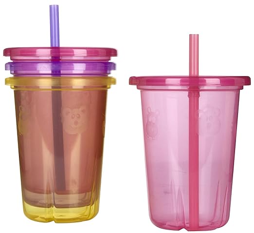 The First Years Take & Toss Straw Cup - Girl - 10 oz - 4 ct