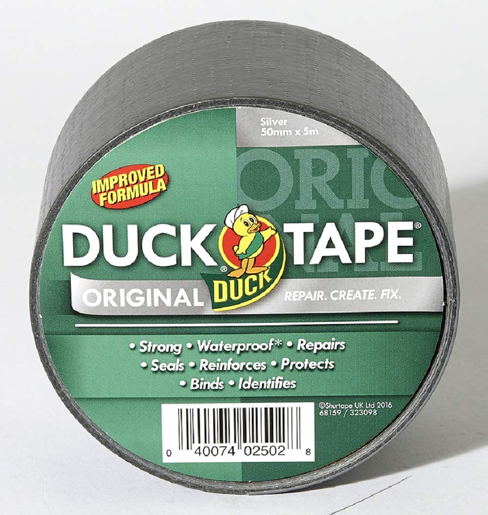 Duck Original Silver Duck Tape, 50mm x 5m. The orginal high strengh