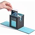 ZLCA MTG Deck Box with Commander Window Display, Trading Card Storage Box Holds 100 Double-Sleeved Cards Suitable for TCG/CCG/PTCG/EDH/Magic/Sport Cards (Grey&Blue)