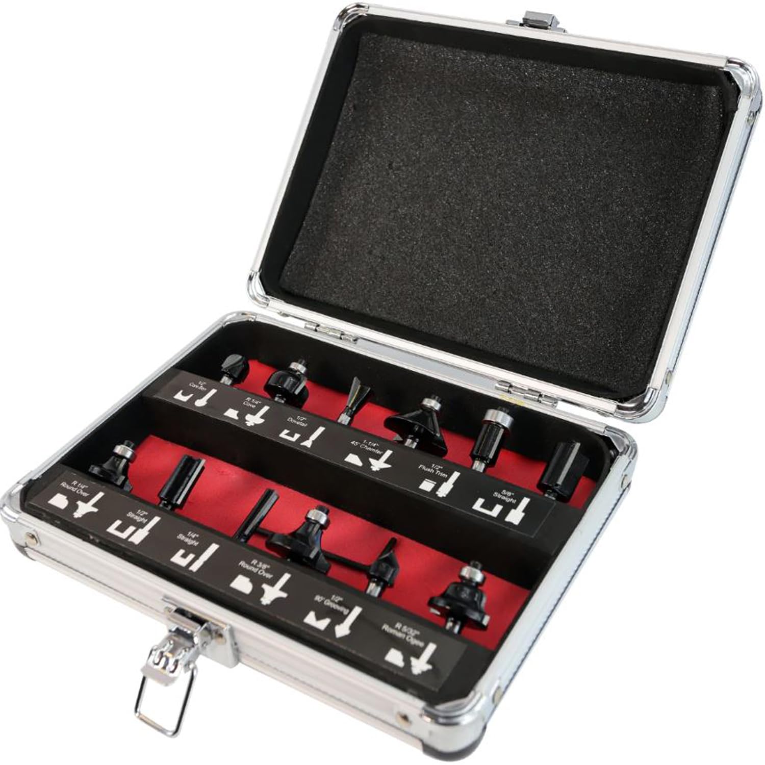 LUMBER JACK 12 Piece Router Cutter Set 1/4" Shank TCT Tungsten Carbide Tipped