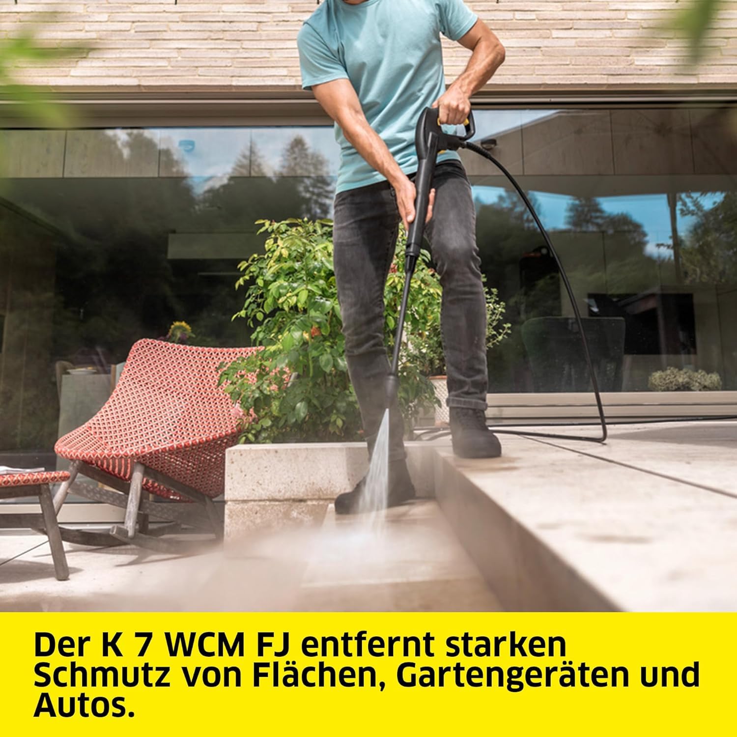 Kärcher Hochdruckreiniger K 7 WCM FJ, Druck: max. 180 bar, Fördermenge: max. 600 l/h, Flächenleistung: 60 m²/h, inkl. Schaumdüse für höchste Schmutzlösekraft, gelb 3