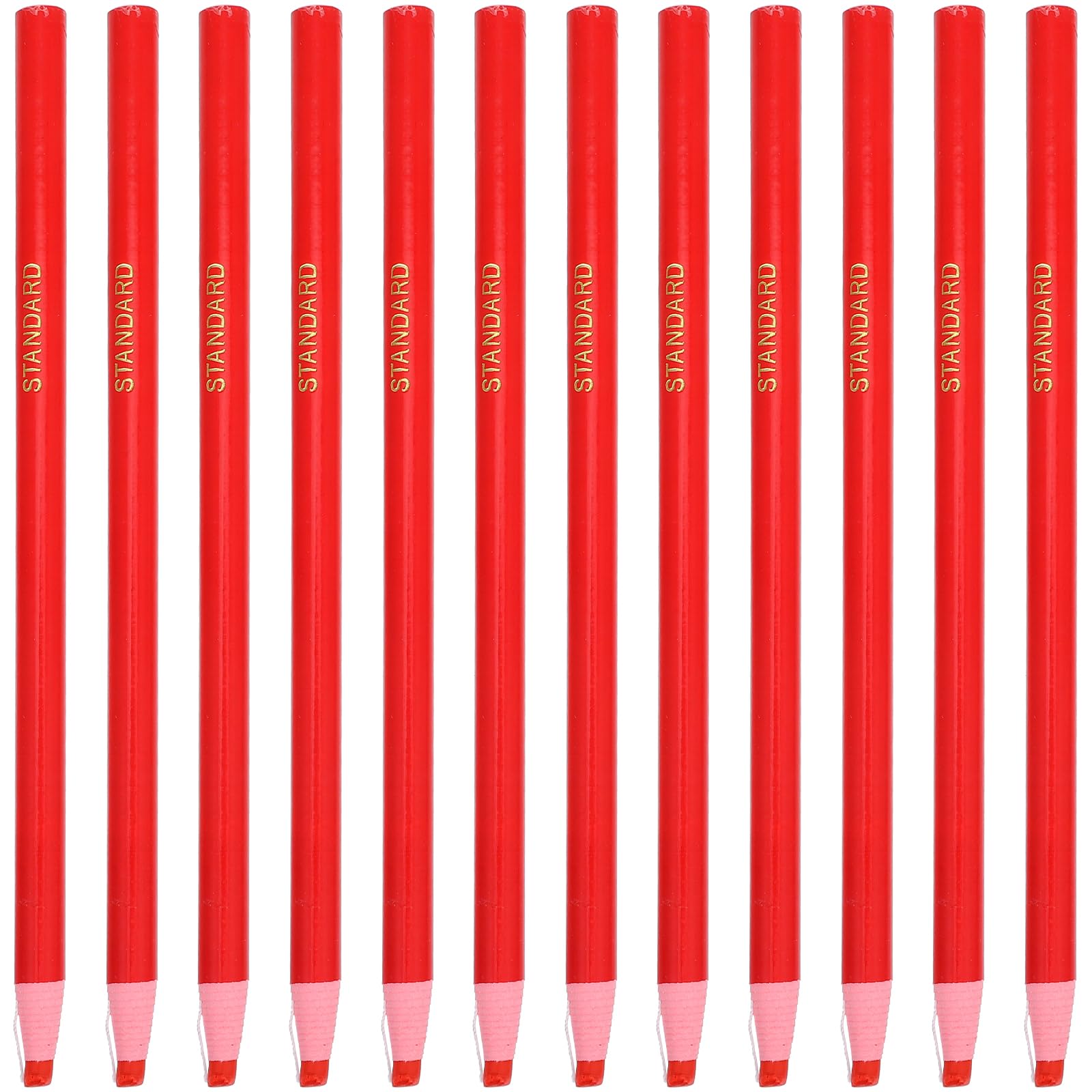 NUOBESTY 12pcs Peel Off China Markers Grease Pencils Wax Pencils Crayons Pencils for Metal Glass Fabric (Red)
