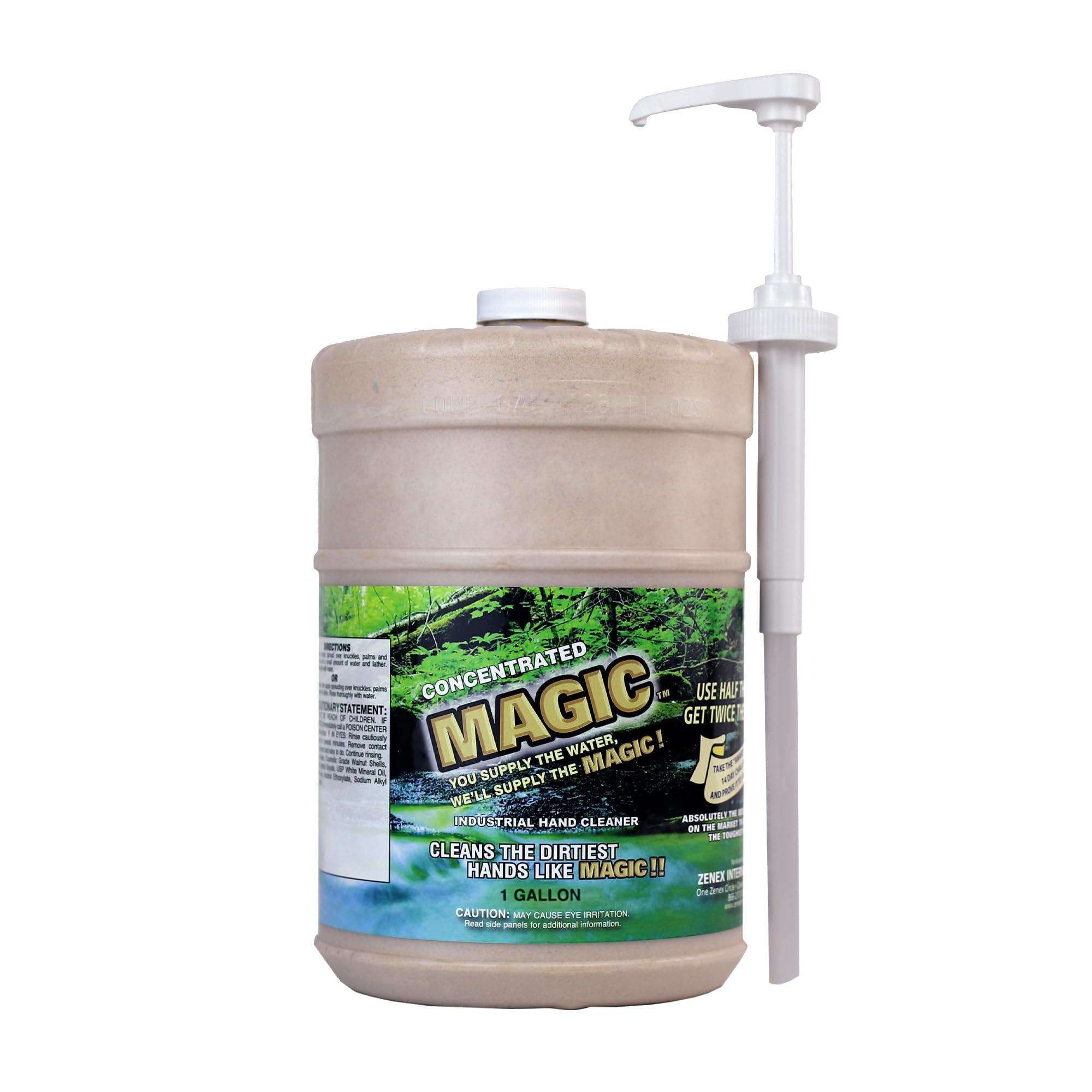 Zenex Magic Hand Soap - Industrial Hand Cleaner for Auto Mechanics | Shop Soap | Walnut Shell Scrubbers to Remove Grease, Oil, Ink & Paint | Moisturizing Ingredients | 1 gallon (1 Pack)