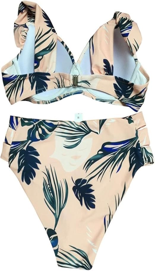 Dreaman Fashion Sexy Retro Tropical Floral Palm Leaf Bikini Bathing