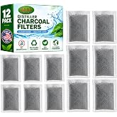 Green Piece&reg; Water Distiller Filters - Activated Coconut Charcoal - 12 Pack | Megahome Compatible - Odor &amp; VOC Absorption - Longer-Lasting - Made in USA