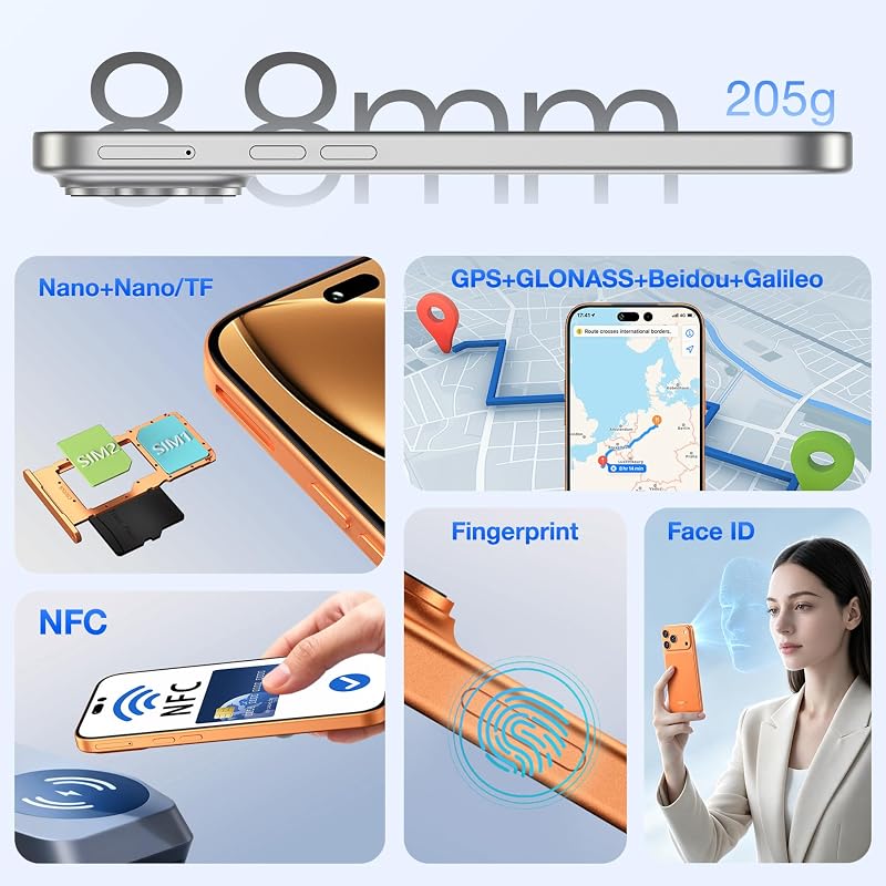 C17 Plus Telephone Portable Android 16, 6.9" 120Hz, 24+256GO Bleu