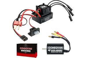 CCHEQVAN 2435 4800KV Brushless Motor with 35A ESC Combo, Surpass Waterproof Hobby Sensorless Motor and Electric Speed Controller Set for Traxxas 1/18 1/16 1/14 Scale RC Car Trucks