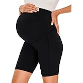 JOYSPELS Maternity Shorts Over The Belly Bump Athletic Workout Pregnancy Short with Pockets