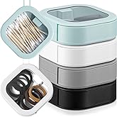 Kathfly 4 Pcs Assorted Colors Hair Tie Organizer Portable Hair Accessory Storage Containers Stackable Tie Bobby Pin Holder Ho
