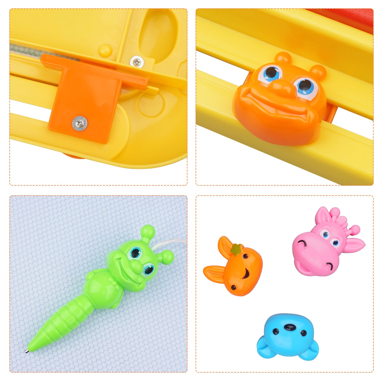 Merryxgift Magnetisches Zeichenbrett, Große (43 x 30 x 5 cm) Kinder Zaubertafel Doodle Board Pad Bunt Zeichenbrett mit 3 Magnetische Stempel für Kinder 3 4 5 6 7 Jahre Alt