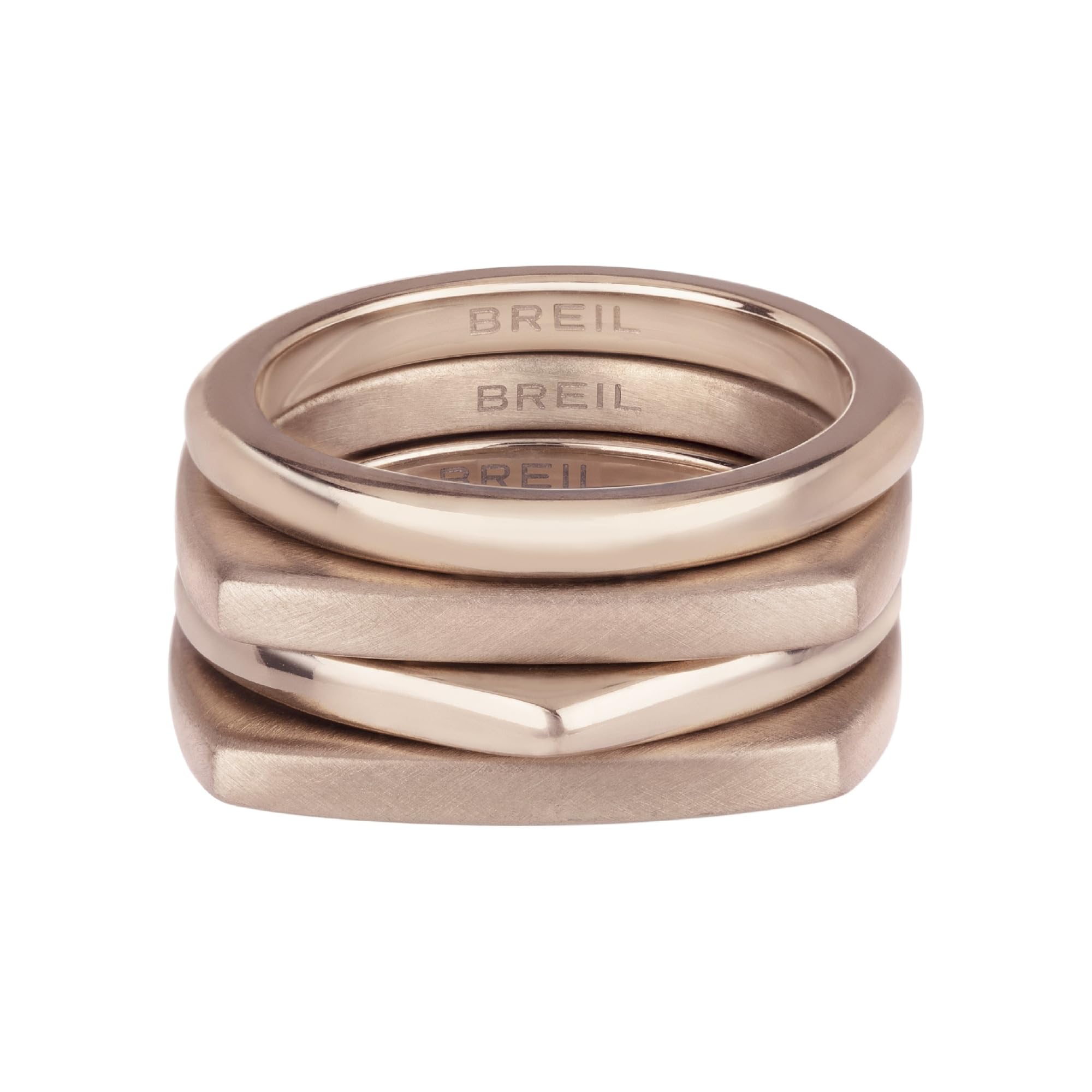 Breil Jewel collection NEW TETRA, WOMEN'S RING in COLORED STEEL color ROSE GOLD size 16 - TJ3021, 16, Steel