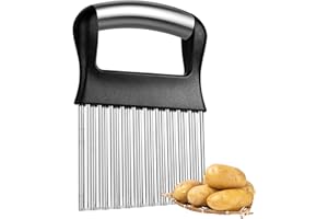 Crinkle Cutter Potato Chopper Stainless Steel Blade Slicer Wavy Knife for Veggies Onion Carrot French Fry