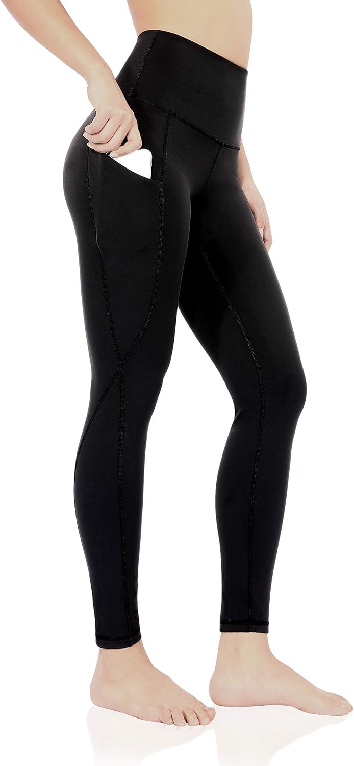 ODODOS Women's High Waisted Yoga Leggings with Pocket, Workout Sports Running Athletic Pants with Pocket: Clothing