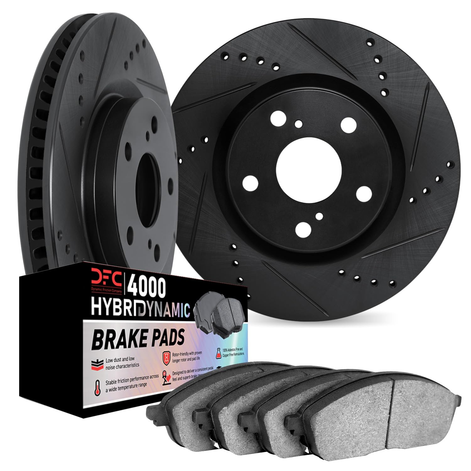 Photo 1 of (FACTORY SEALED) Dynamic Friction Company Brake Kit For 2017-2021 BMW 530i, 540i; 2018-2019 BMW 640i; 2017-2019 BMW 740e xDrive; 2016-2022 BMW 740i| Rear 4000 HybriDynamic Brake Pads and Rotors Kit