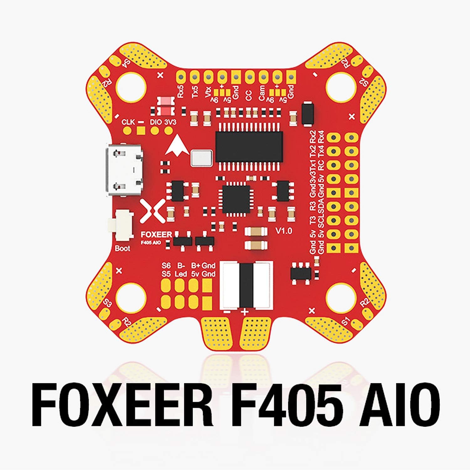 EVAICON FOXEER F405 AIO BetaFlight Flight Controller Built-in OSD Flight Control Board for FPV Drone Freestyle Quadcopter