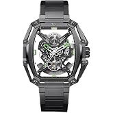 CIGA Design Skeleton Hunter Automatic Mechanical Watch Stainless Steel | Self-Developed Movement, Skeleton Tonneau Case, Tapered H-Link Steel Bracelet, Luminous, KE-efficient Rotor, Sapphire Crystal