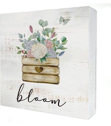 Hello Spring Wooden Block Sign - 5x5 Inch Spring Home Decor For Desk, Table, Or Shelf - View #5