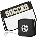 BuyCard 2 Pcs Soccer Gifts Makeup Bag with Chenille