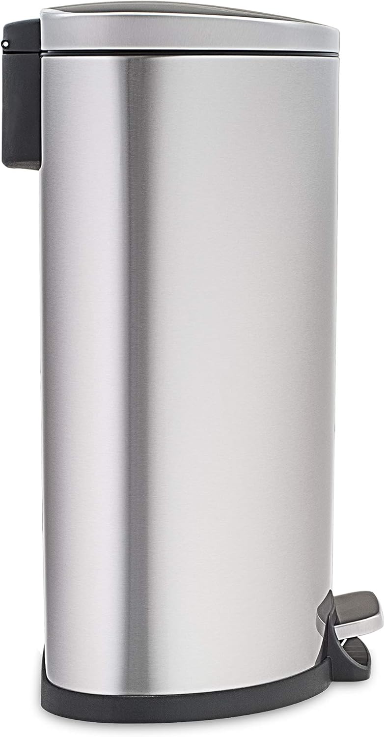 NINESTARS AMZ-SOT-50-3 Step-on Trashcan, 13 Gal, STAINLESS STEEL: Home & Kitchen