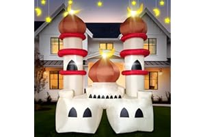 XJUC Ramadan Inflatable Outdoor Decorations - 6FT Blow Up Islamic Eid Mubarak Decor, Muslim Holiday Outdoor Decoration and Holy Celebration Decor with LED Lights for Outdoor Holiday Party Yard Garden