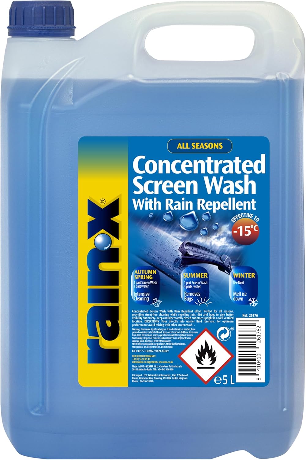 Rain-X Concentrated Screenwash with Rain Repellent 5L -10 to -15°C