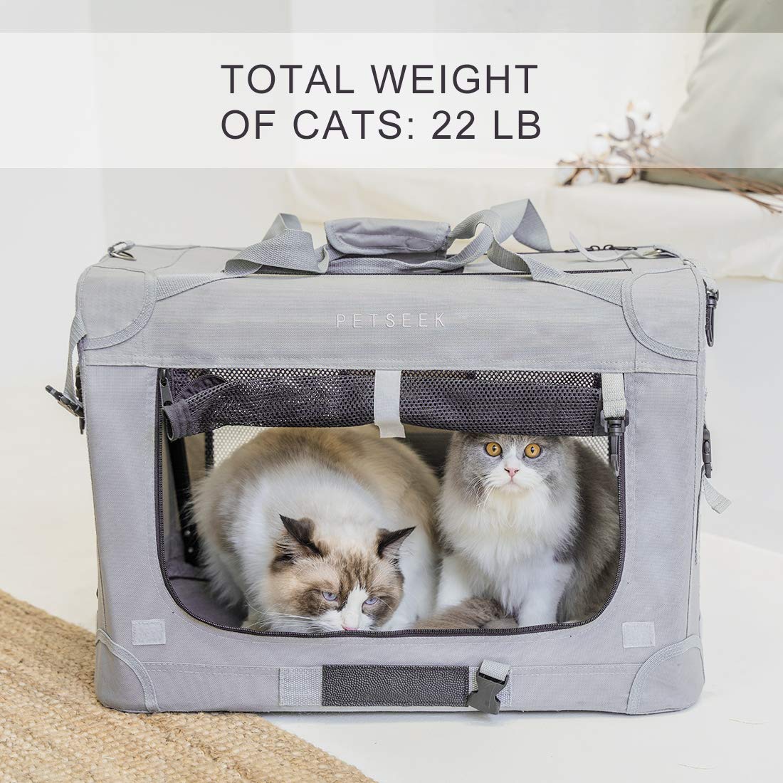 Petseek Extra Large Cat Carrier Soft Sided Small Medium Dog Pet Carrier