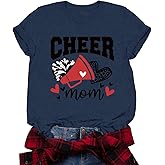 Valiri Mama Shirt Cheer Mom Shirt Women Game Day T-Shirts
