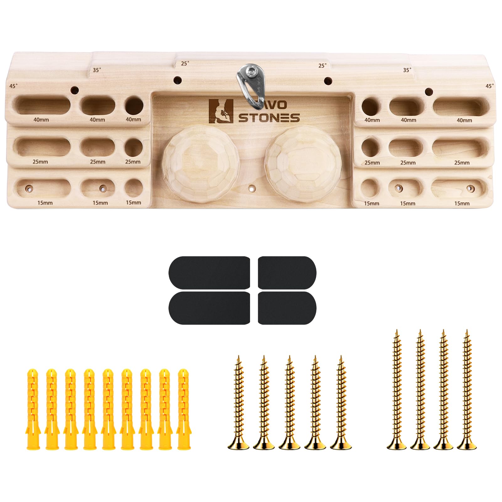 TWO STONES Climbing Training Rock Climbing Hangboard Home Equipment for Finger Strength & Fitness Climbing Hang Board Door Mounted Training Station for Climbers (CJ-HB2051)