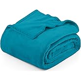 Utopia Bedding Turquoise Fleece Blanket Queen Size Lightweight Fuzzy Soft Anti-Static Microfiber Bed Blanket (90x90 Inch)